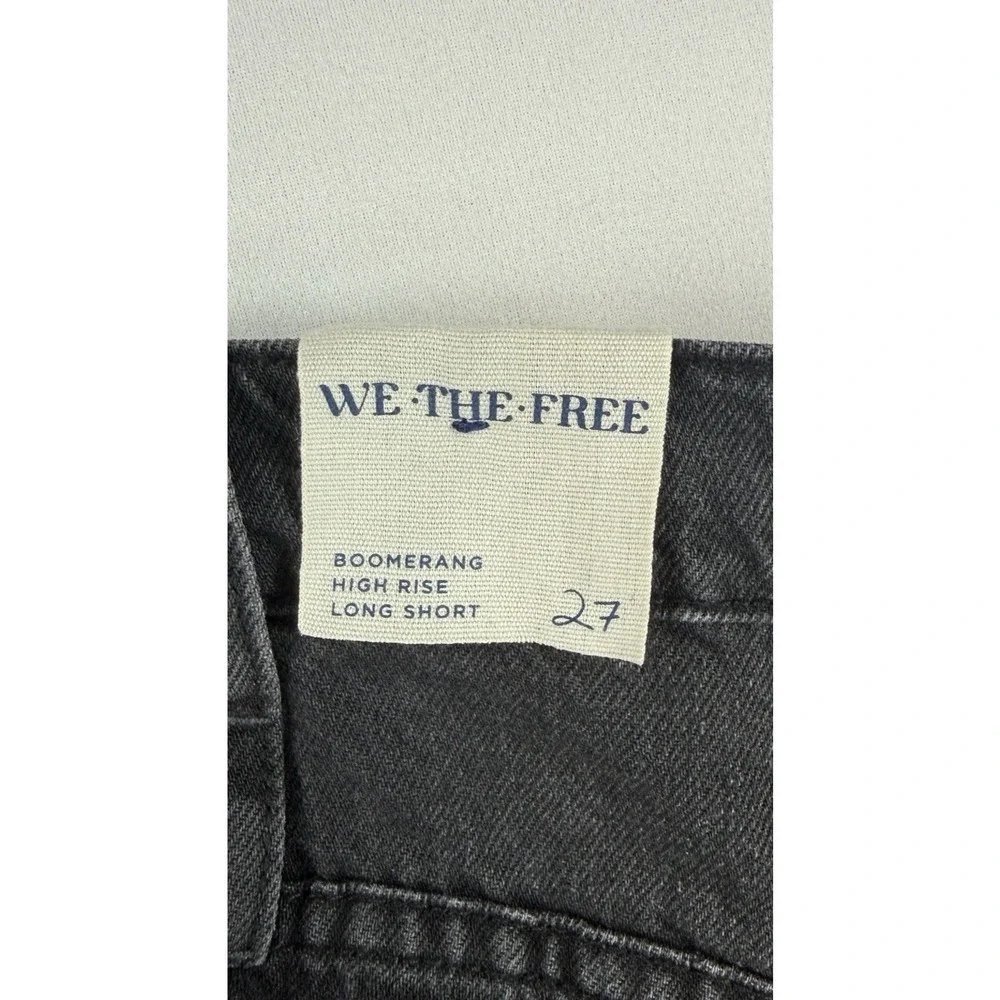 NWT We The Free Boomerang Denim Shorts Women's 27 Black High Rise Long Cutoff